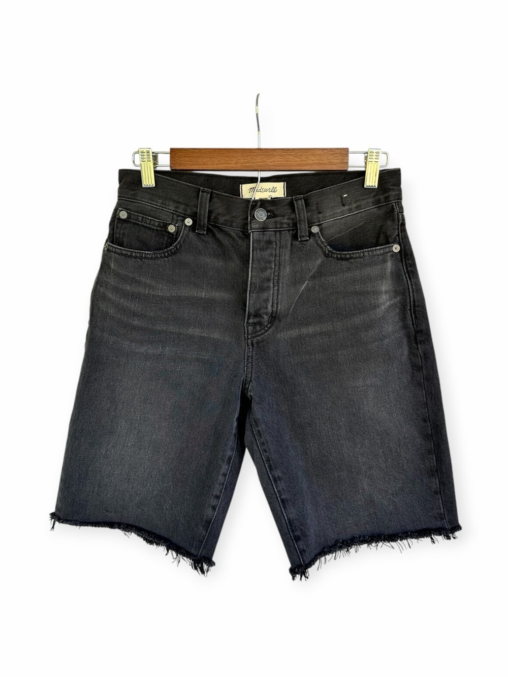 NWT Madewell Long Denim Shorts Black size 24